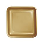 צלחות נייר קטנות מרובע זהב