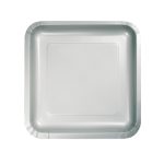 צלחות נייר קטנות מרובע כסף