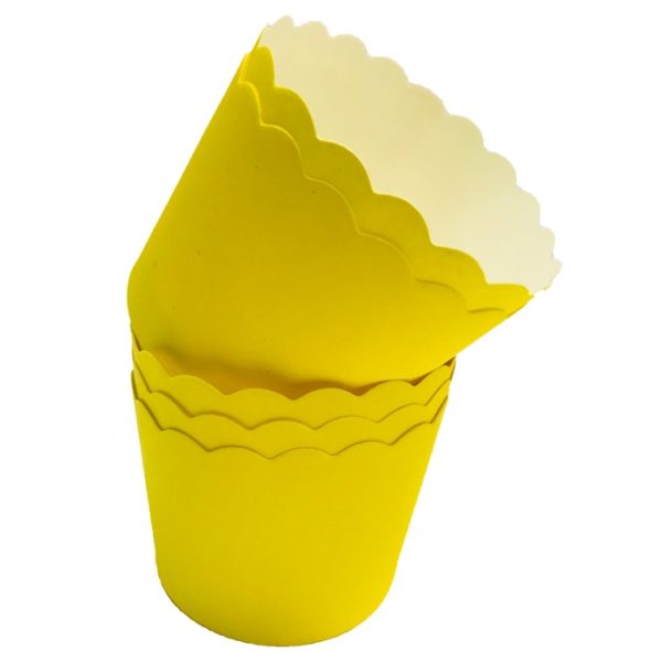 גביעי קאפקייקס -צהוב 50יח
