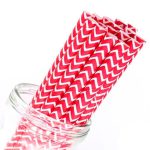 קשיות נייר אדום לבן זיגזג