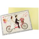 כרטיס ברכה מזל טוב לזוג הצעיר - אופניים