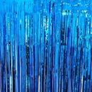 וילון פרנזים מטאלי - כחול