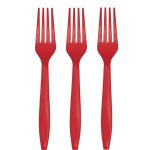 מזלגות חד פעמיים - אדום 24 יח