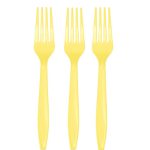 מזלגות חד פעמיים - צהוב מימוסה 24 יח