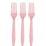 מזלגות חד פעמיים - ורוד קלאסי 24 יח