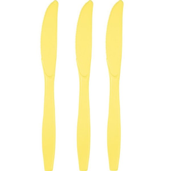 סכינים חד פעמיים - צהוב מימוסה 24 יח