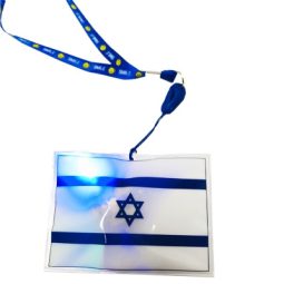 תגית אור עם חוט לצוואר - דגל ישראל