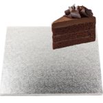 תחתית לעוגה ריבוע כסף 34 ס"מ