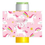 מדבקות לבועות סבון - חד קרן ורוד