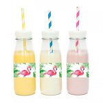 מדבקות מלבניות לעיצוב פלמינגו פרחוני