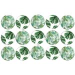 דף לקאפקייקס עלים טרופיים 1