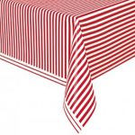 מפת שולחן פסים - אדום לבן