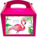 קופסאות עם מדבקות בעיצוב אישי - פלמינגו פרחוני