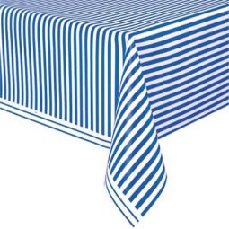 מפת שולחן פסים - כחול לבן