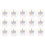 דף לקאפקייקס חד קרן פרחוני