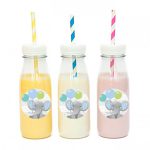 מדבקות עגולות לעיצוב פיל קסום כחול