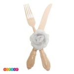 חבקי מפיות פרחים - לבן