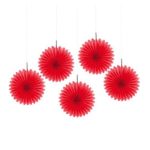 מניפות נייר לתלייה אדומים