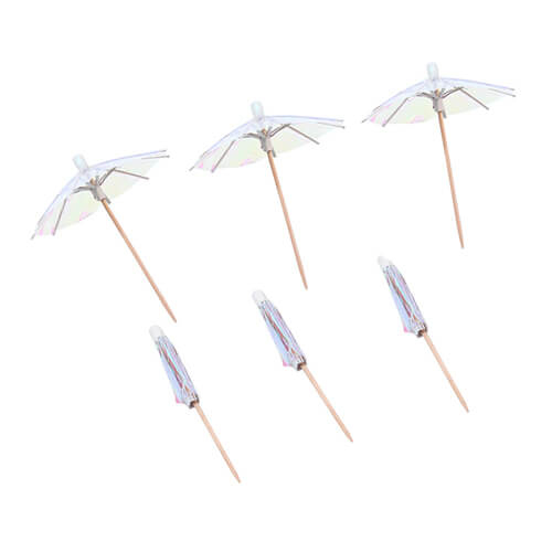 מטריות קוקטייל - נאון לבן מבריק