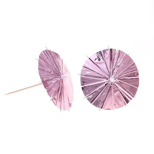 מטריות קוקטייל - ורוד מטאלי