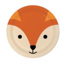 צלחות נייר קטנות שועל - חיות