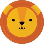 צלחות נייר גדולות אריה - חיות