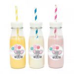 מדבקות עגולות לעיצוב פיל קסום ורוד