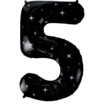 בלון הליום ענק שחור ספרה 5