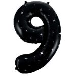 בלון הליום ענק שחור ספרה 9