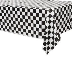 מפת שולחן משובצת - שחור לבן