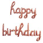 בלוני מיילר רוז גולד happy birthday - מחובר