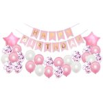 סט בלונים לקישוט חדר - ורוד