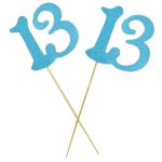 טופרים למרכז שולחן 13 - תכלת מנצנץ