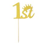 טופר למרכז שולחן גיל שנה - זהב מנצנץ