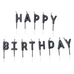 נרות קיסמים happy birthday - שחור