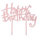 טופר אקרילי happy birthday - רוז גולד