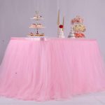 חצאית שולחן טול - ורוד