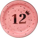 צלחות נייר גדולות בת מצווה רוז גולד