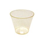 כוסות קריסטל לפירות זהב מנצנץ