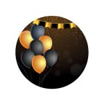 תמונה אכילה עגולה בלונים זהב שחור