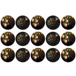 דף לקאפקייקס בלונים שחור זהב