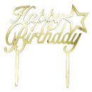 טופר אקרילי happy birthday כוכב זהב