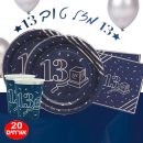 חבילת יום הולדת גיל 13 כחול 20 מוזמנים