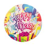 בלון באבל שקוף Happy birthday צבעוני