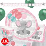 חבילת יום הולדת פיל קסום - ורוד 16 מוזמנים