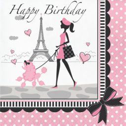 מפיות גדולות happy birthday לחגוג בפריז