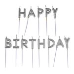 נרות קיסמים happy birthday - כסף