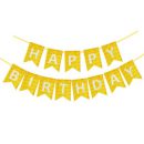 שרשרת אותיות happy birthday הולוגרפי -זהב