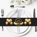 חבקי מפיות בעיצוב אישי - בלונים זהב שחור