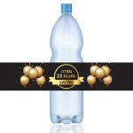 מדבקות לבקבוקים בלונים זהב שחור